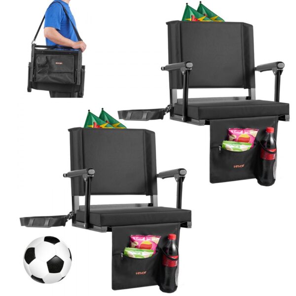 VEVOR Stadionsitz tragbarer Tribünenstuhl mit Rückenlehne & Armlehne