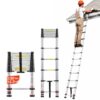 VEVOR Teleskopleiter 3740 mm, Aluminium-Klappleiter mit Einhand-Einzug, belastbar bis 150 kg VEVOR Teleskopleiter 3740 mm, Aluminium-Klappleiter mit Einhand-Einzug, belastbar bis 150 kg