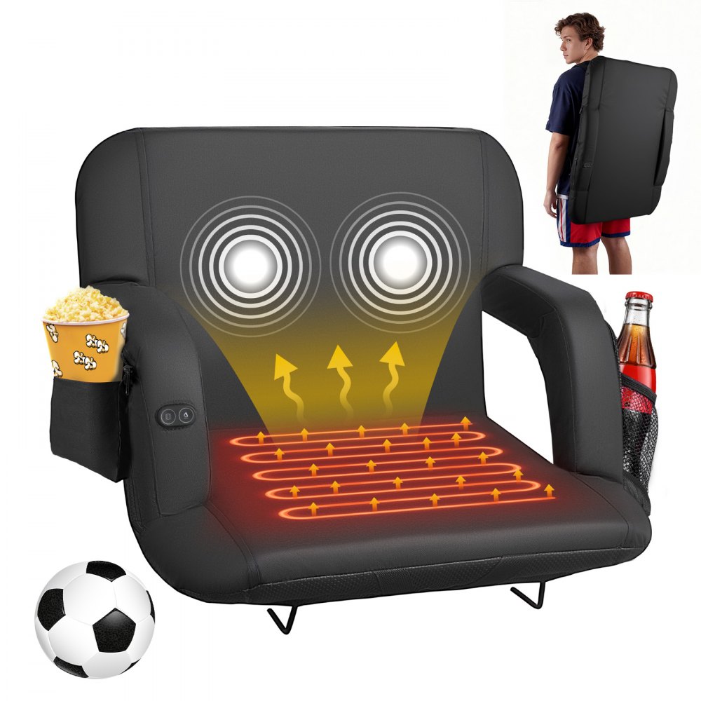 VEVOR Stadionsitz Beheizter Stadionstuhl mit 4 Taschen