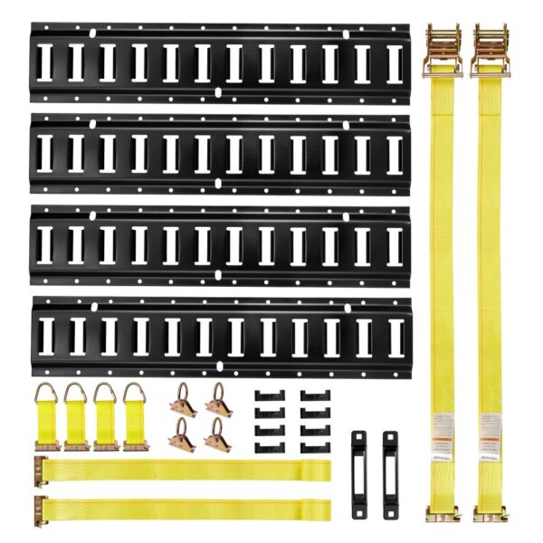 VEVOR E-Track-Zurrschienen-Set, 4er-Pack 0,6 m E-Track-Schienen, 20 Stk