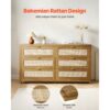 VEVOR Rattankommode Aufbewahrungsschrank mit 6 Schubladen & Metallgriff – Bild 4