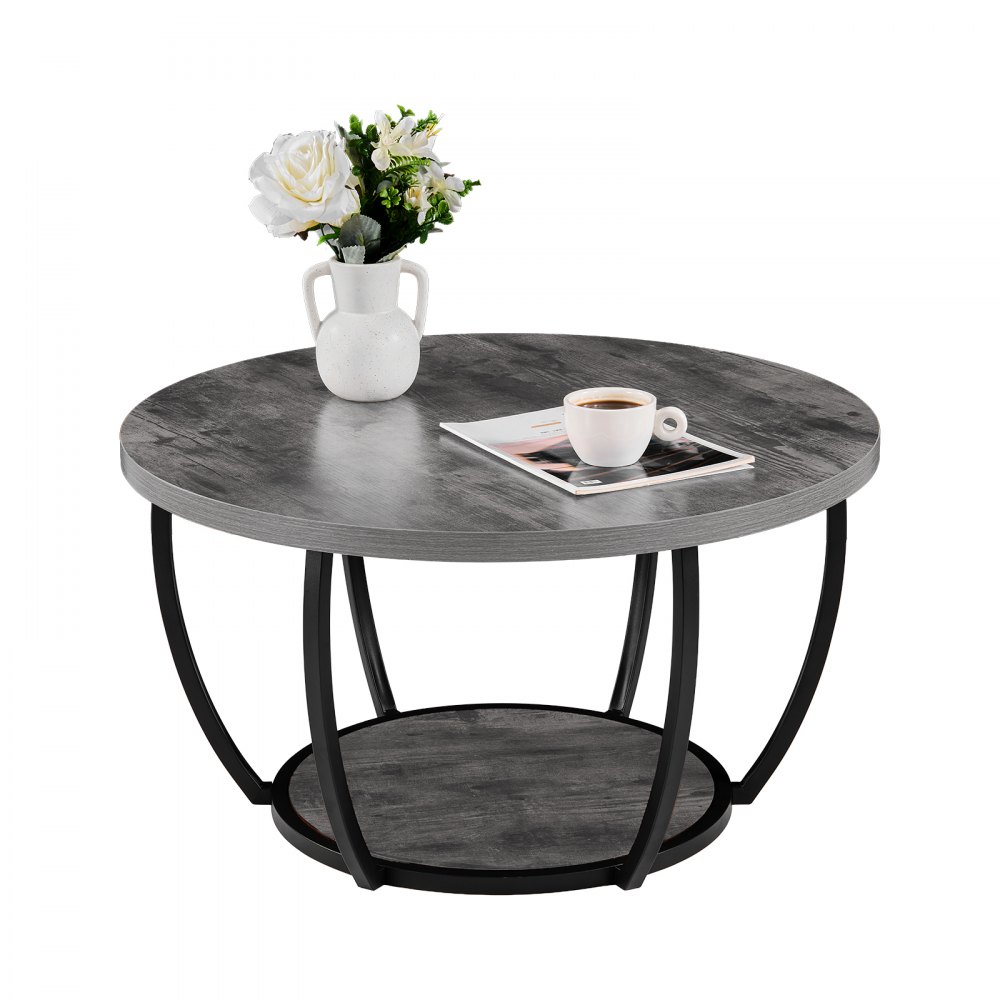 VEVOR Couchtisch Beistelltisch, minimalistischer Wohnzimmertisch Kaffeetisch Grau