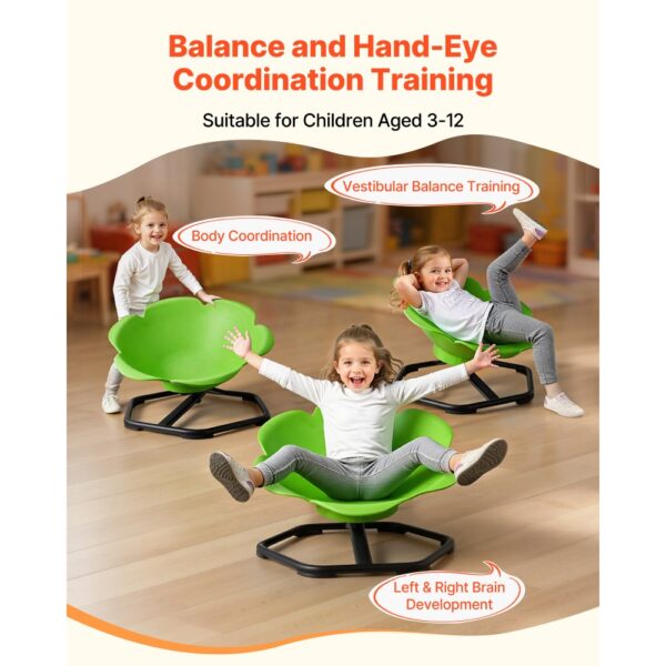 VEVOR Kinderdrehstuhl sensorischer Drehstuhl zylinderförmig, 100 kg Tragkraft, Grün – Bild 3