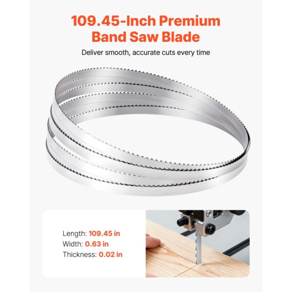 VEVOR Bandsägeblatt, 2780x16x0,5 mm, 4 ZpZ, mit 18 HRC gehärteten, SK5 hochfester Kohlenstoffstahl – Bild 3