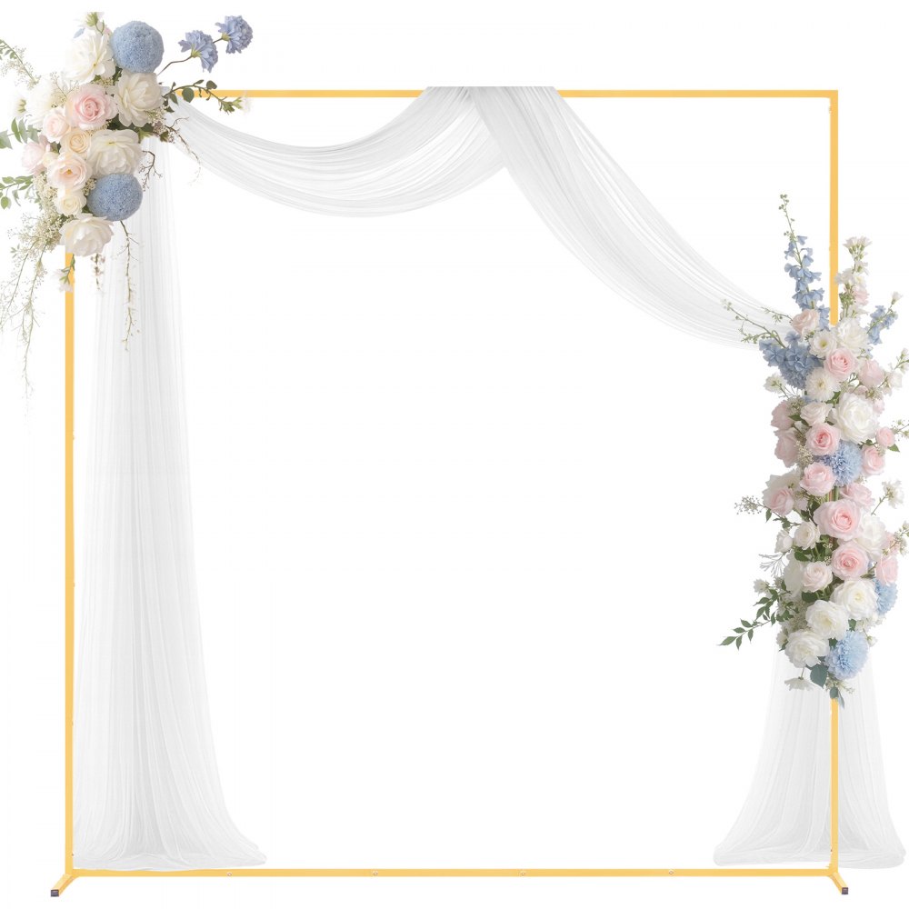 VEVOR Bogenhintergrundständer, 2x2 m, goldfarbener Metall-Hintergrundständer für Hochzeiten