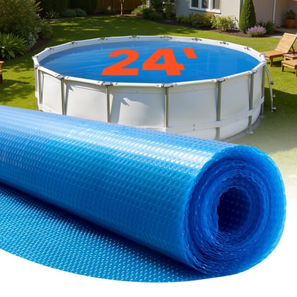 VEVOR Pool Solarabdeckplane rund φ7315 mm, Solarfolie, 0,4 mm-Pool-Solardecke mit Luftpolster- & PE-Material VEVOR Pool Solarabdeckplane rund φ7315 mm, Solarfolie, 0,4 mm-Pool-Solardecke mit Luftpolster- & PE-Material