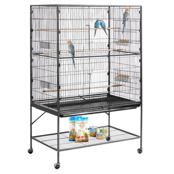 VEVOR Vogelkäfig, 930x580x1510 mm, Vogelvoliere aus Schmiedeeisen mit Sitzstangen