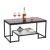 VEVOR Couchtisch Beistelltisch aus gehärtetem Glas mit Beleuchtung