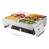 VEVOR kommerzieller Speisenwärmer mit 6 Behälter (1/3-Größe) & Netzkabel, 1500 W Buffetwärmer Edelstahl