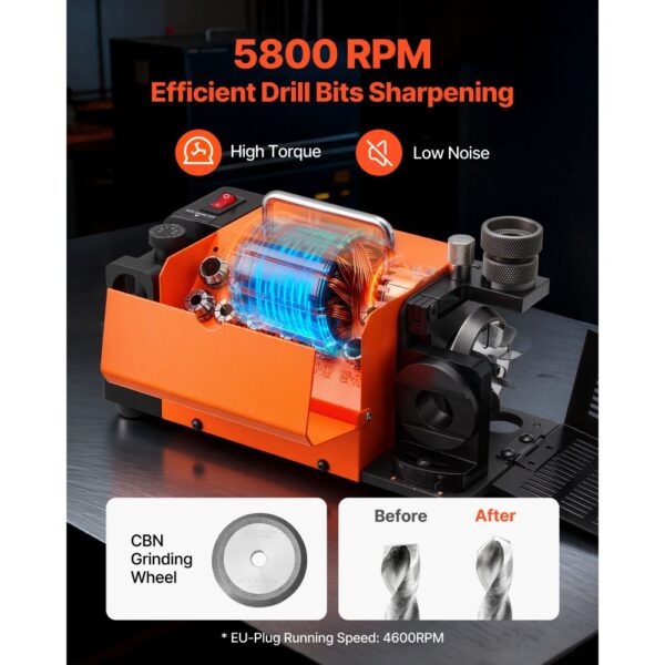 VEVOR Bohrerschleifgerät MR-13A, 3-15 mm, mit 95°-135° einstellbarem Spitzenwinkel – Bild 2 VEVOR Bohrerschleifgerät MR-13A, 3-15 mm, mit 95°-135° einstellbarem Spitzenwinkel – Bild 2
