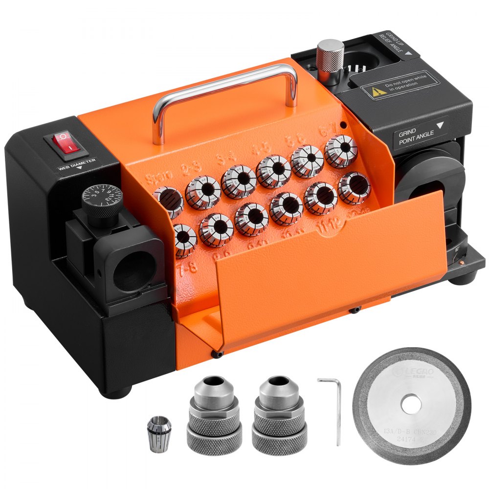 VEVOR Bohrerschleifgerät MR-13A, 3-15 mm, mit 95°-135° einstellbarem Spitzenwinkel
