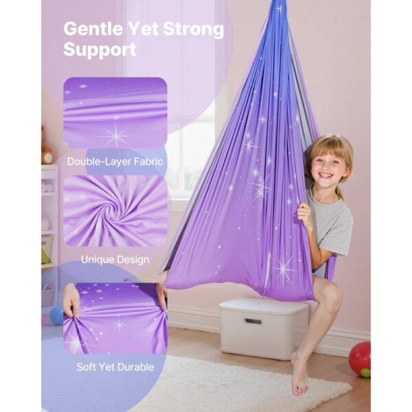 VEVOR Aerial Yoga Hängematte Set aus doppellagigem Stoff, Aerial Yoga Swing Air Fliegen – Bild 3