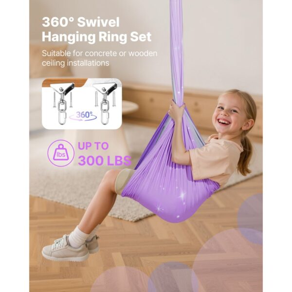 VEVOR Aerial Yoga Hängematte Set aus doppellagigem Stoff, Aerial Yoga Swing Air Fliegen – Bild 4