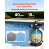 VEVOR Sandfilter, 450 mm Filterkessel, 151 L/min Sandfiltersystem, Filterbehälter mit 7-Wege-Mehrwegeventil – Bild 2