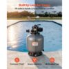VEVOR Sandfilter, 450 mm Filterkessel, 151 L/min Sandfiltersystem, Filterbehälter mit 7-Wege-Mehrwegeventil – Bild 4