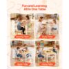 VEVOR Kindertisch mit 2 Stühlen & 3-stöckigem Aufbewahrungsschrank, Kindersitzgruppe Kindertagesstätte, Weiß – Bild 3