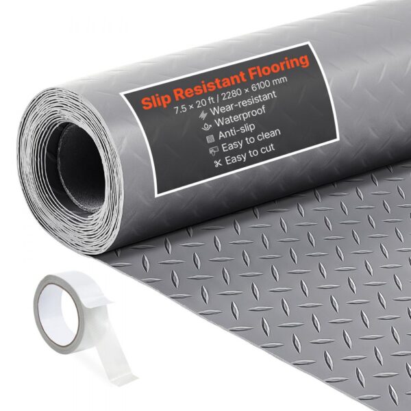 VEVOR Garagenbodenmatte, 2280 x 6100 mm Antirutschmatte, Bodeschutzmatte für Lager