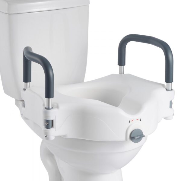 VEVOR Toilettensitzerhöhung Toilettenerhöhung mit gepolsterten Armlehnen & 136 kg Tragkraft & 127 mm Hubhöhe