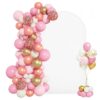 VEVOR Hochzeitsbogen, 2,2 x 1,2 m, 1 Stk. goldfarbener Metallbogen, Ballonbogen mit Abdeckung für Hochzeiten