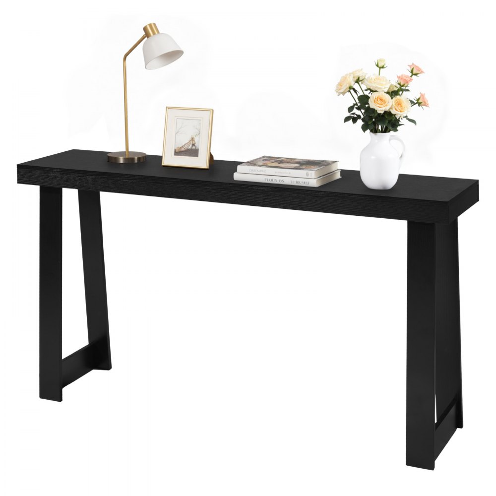 VEVOR Konsolentisch Eingangtisch hinter dem Sofa (140 x 30,5 x 81 cm / L x B x H), Flurtisch Schwarz modern