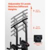 VEVOR Klimmzugstange Klimmzugstation Power Tower Dip Station mit 150 kg Tragkraft, 12-fach höhenverstellbar – Bild 4