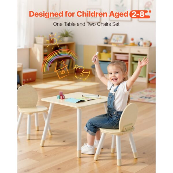 VEVOR Kindertisch mit 2 Stühlen & mit abgerundeten Kanten & Graffiti-Tischplatte, Basteltisch Spieltisch – Bild 2