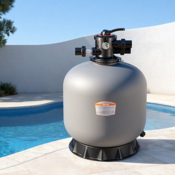 VEVOR Sandfilter, 600 mm Filterkessel, 246 L/min Sandfiltersystem, Filterbehälter mit 7-Wege-Mehrwegeventil