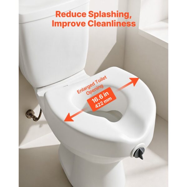 VEVOR Toilettensitzerhöhung Toilettenerhöhung (158 kg Tragkraft) 127 mm Hubhöhe, längliche & runde Schüsseln – Bild 5