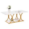VEVOR Couchtisch Beistelltisch in Marmoroptik, minimalistischer Wohnzimmertisch Weiß 120 x 59,5 x 48 cm