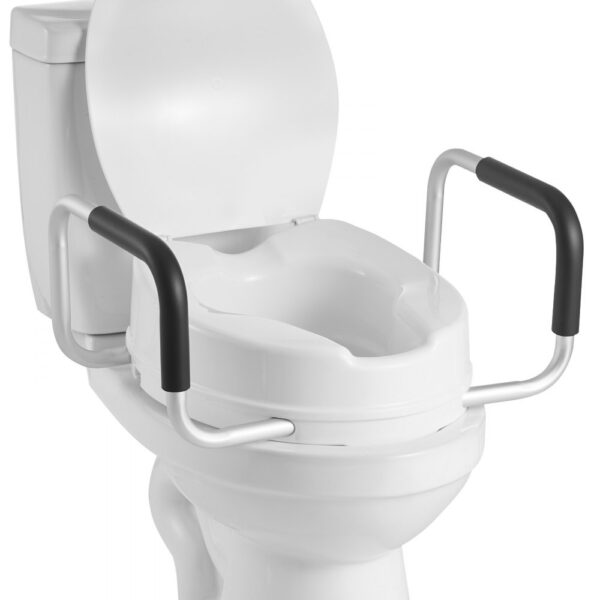 VEVOR Toilettensitzerhöhung Toilettenerhöhung mit 136 kg Tragkraft & 101,6 mm Hubhöhe & Toilettendeckel