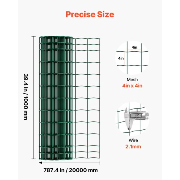 VEVOR Gartenzaun, 1 x 20 m, Maschendraht-Zaun (2,1 mm), verzinkter Stahldrahtzaun für Rinder – Bild 3