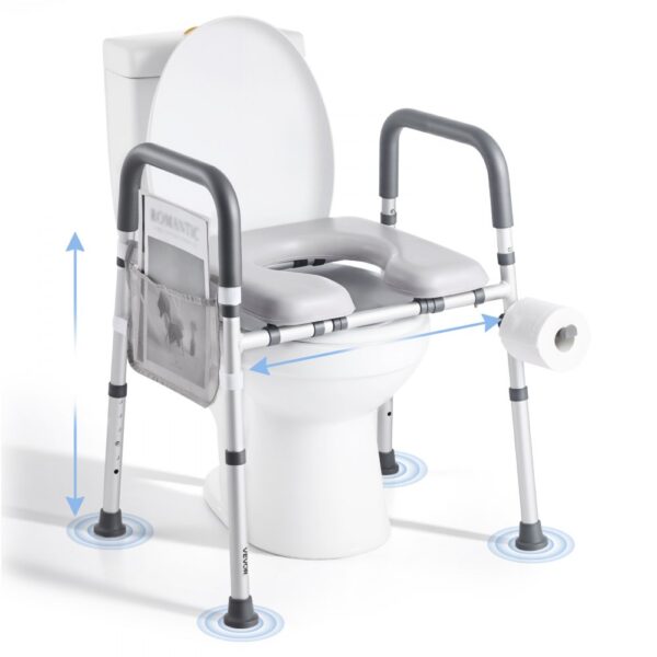 VEVOR Toilettensitzerhöhung Toilettenerhöhung (verstellbare Höhe & Breite) mit Armlehnen & 181 kg Tragkraft VEVOR Toilettensitzerhöhung Toilettenerhöhung (verstellbare Höhe & Breite) mit Armlehnen & 181 kg Tragkraft