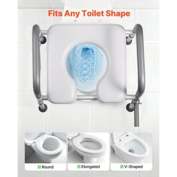 VEVOR Toilettensitzerhöhung Toilettenerhöhung (verstellbare Höhe & Breite) mit Armlehnen & 181 kg Tragkraft – Bild 3 VEVOR Toilettensitzerhöhung Toilettenerhöhung (verstellbare Höhe & Breite) mit Armlehnen & 181 kg Tragkraft – Bild 3