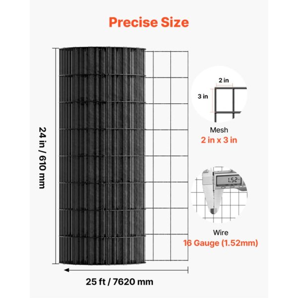 VEVOR Gartenzaun, 61 cm x 7,62 m, Maschenweite 5,08 x 7,62 cm, vinylbeschichteter Gitterzaun für Tiergehege – Bild 3 VEVOR Gartenzaun, 61 cm x 7,62 m, Maschenweite 5,08 x 7,62 cm, vinylbeschichteter Gitterzaun für Tiergehege – Bild 3