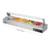 VEVOR kommerzieller Speisenwärmer mit Glasabdeckung & 5 Behälter (1/2-Größe) 1,5 kW Buffetwärmer Edelstahl