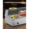 VEVOR kommerzieller Speisenwärmer mit Glasabdeckung & 5 Behälter (1/2-Größe) 1,5 kW Buffetwärmer Edelstahl – Bild 4
