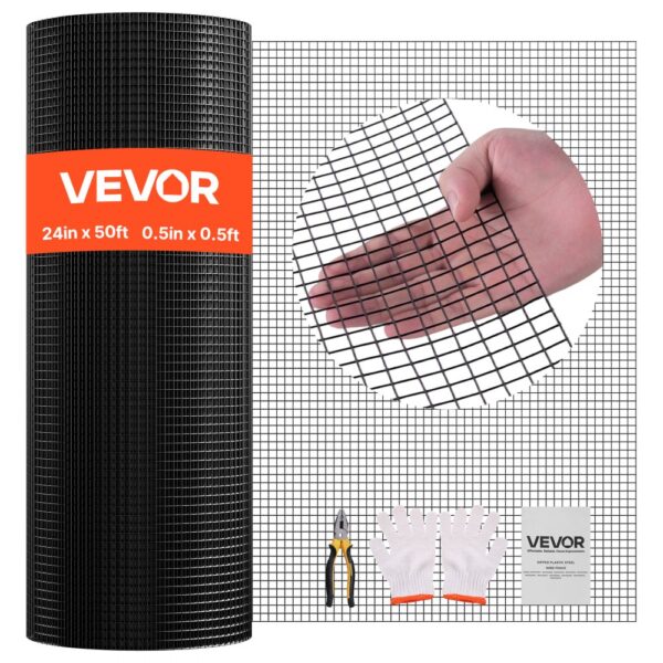 VEVOR Gartenzaun 61 cm x 15,2 m, 1,27x1,27 cm Maschenweite, φ1,06 mm verzinkter Drahtzaun