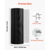 VEVOR Gartenzaun 61 cm x 15,2 m, 1,27x1,27 cm Maschenweite, φ1,06 mm verzinkter Drahtzaun – Bild 3