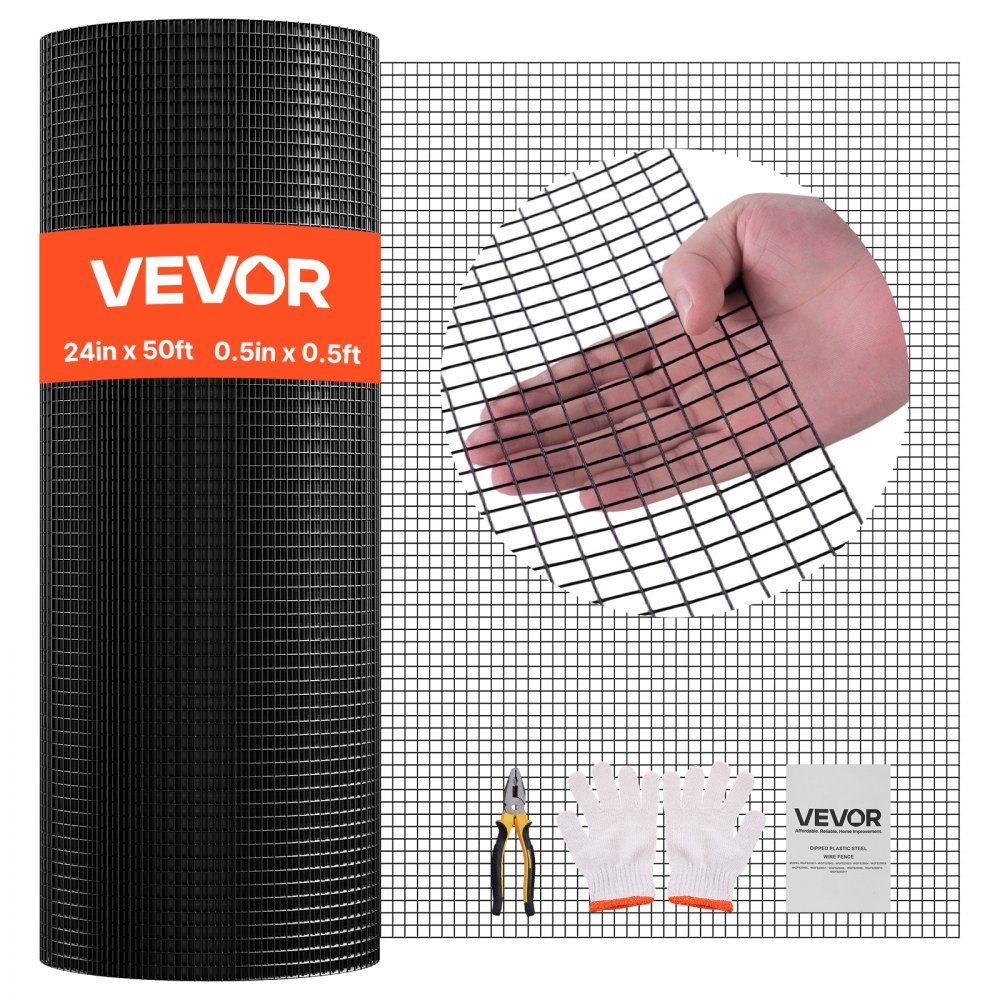 VEVOR Gartenzaun 61 cm x 15,2 m, 1,27x1,27 cm Maschenweite, φ1,06 mm verzinkter Drahtzaun