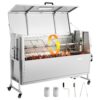 VEVOR Drehspießgrill 38 W Spanferkelgrill Lammgrill Holzkohlegrill (132 cm Grilllänge) mit 60 kg Tragkraft