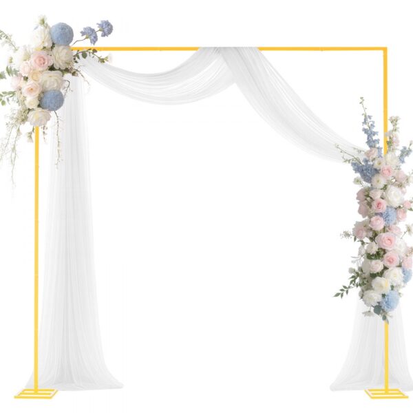VEVOR Bogenständer, 2,4x2,4 m, quadratischer goldener Metall-Bogen-Hintergrundständer für Hochzeiten
