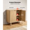 VEVOR Sideboard Küchenschrank mit 2 Ablageflächen, Aufbewahrungsschrank 80 x 37,5 x 80 cm Eiche Küchenbuffet – Bild 3