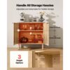VEVOR Sideboard Küchenschrank mit 2 Ablageflächen, Aufbewahrungsschrank 80 x 37,5 x 80 cm Eiche Küchenbuffet – Bild 4