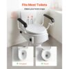 VEVOR Toilettensitzerhöhung Toilettenerhöhung mit gepolsterten Armlehnen & 136 kg Tragkraft – Bild 3