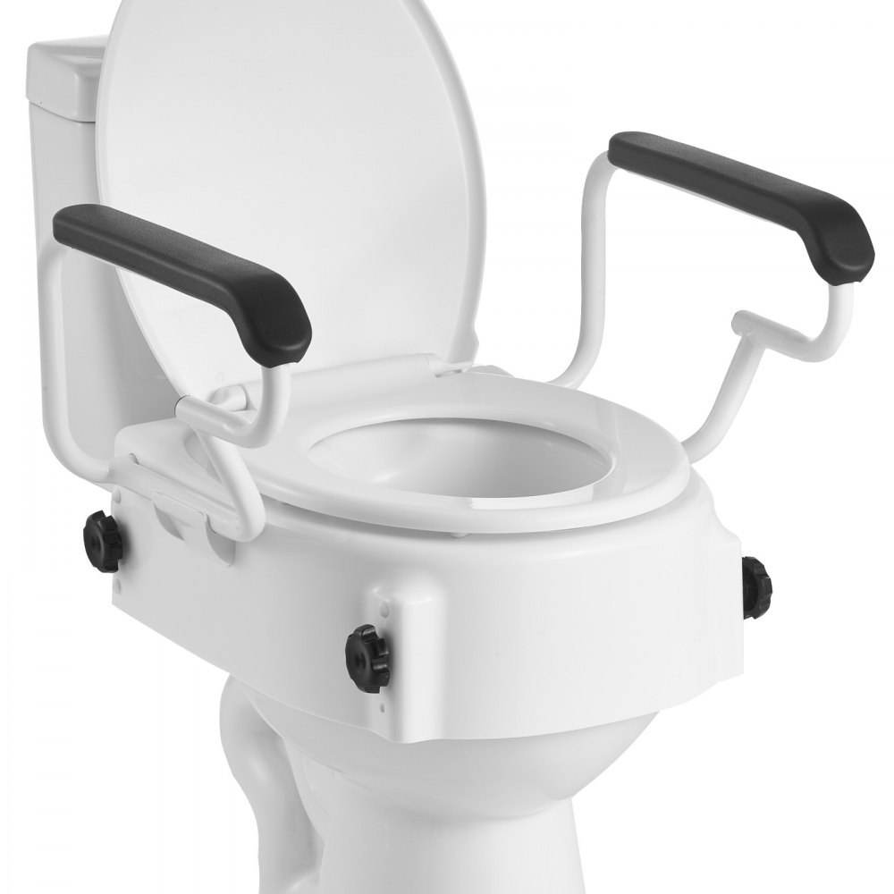 VEVOR Toilettensitzerhöhung Toilettenerhöhung mit gepolsterten Armlehnen & 136 kg Tragkraft