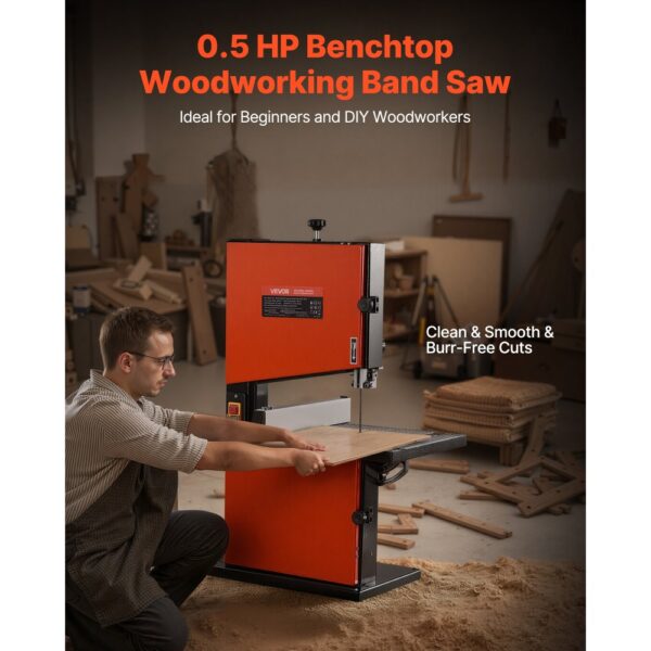 VEVOR Bandsäge, 229 mm, Holzbandsäge mit 373-W-Motor (1/2 PS), 90 mm Schnitthöhe – Bild 2