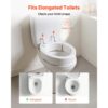 VEVOR Toilettensitzerhöhung Toilettenerhöhung (136 kg belastbar) mit 88,9 mm Hubhöhe – Bild 3