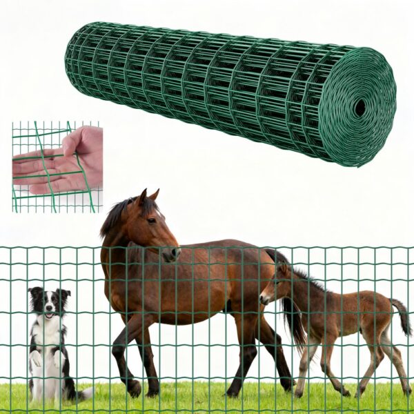 VEVOR Gartenzaun, 1,2 x 25 m, Maschendraht-Zaun 2,1 mm, verzinkter Stahldraht
