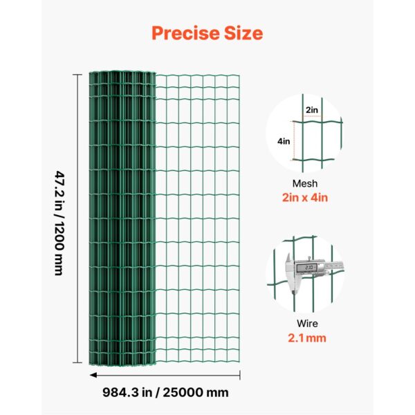 VEVOR Gartenzaun, 1,2 x 25 m, Maschendraht-Zaun 2,1 mm, verzinkter Stahldraht – Bild 3