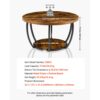 VEVOR Couchtisch Beistelltisch rund, minimalistischer Wohnzimmertisch Kaffeetisch rustikales Braun – Bild 3